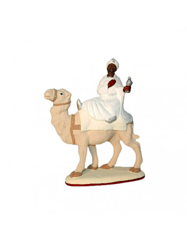 Santon de Provence Pastel Roi Balthazar à chameau  Collection 7cm . Nouveauté 2018 .