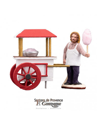 Santons . Marchand de barbe à papa . Collection 7 cm . Nouveauté 2019 .