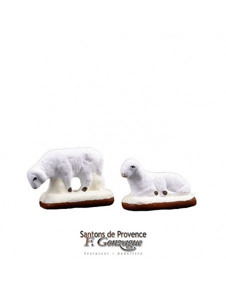 Santon de Provence.  Mouton couché et mouton debout  Collection 3 cm  Nouveauté  2019 