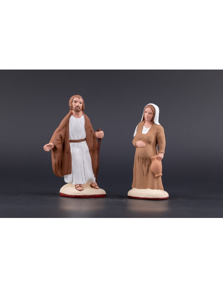 Santon . Sainte Vierge enceinte et Saint Joseph . Collection 7 cm . Nouveauté 2020 .