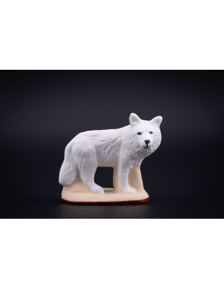 Santon . Loup blanc . Collection 7 cm . Nouveauté 2019 .