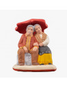 Santon Couple assis au parapluie. Collection 7cm.  