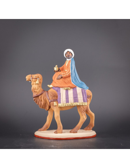 Santo Roi Balthazar à chameau Collection 12cm. Nouveauté 2021.