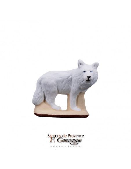Santon . Loup blanc . Collection 7 cm . Nouveauté 2019 .