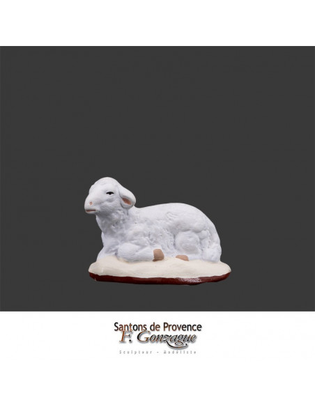 Santon Mouton couché blanc collection 7cm Nouveauté 2022