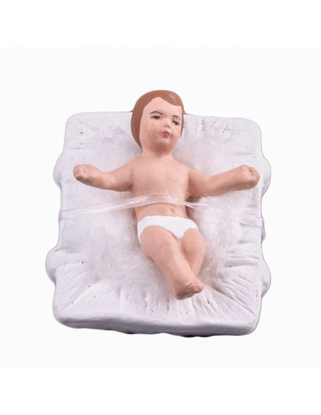 Santon Pastel Enfant Jésus avec lit (3cm)  Collection 7cm