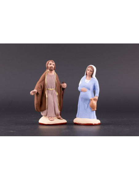 Santon Sainte vierge enceinte et saint Joseph debout collection 7cm Nouveauté 2022