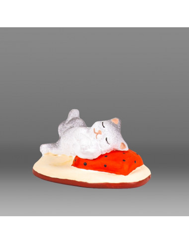 Santon de Provence. Chat couché . Collection 7 cm. Nouveauté 2022.