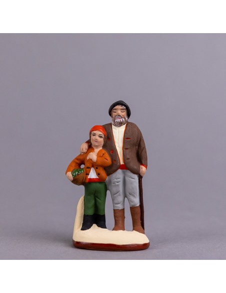 Santon de Provence Aveugle et son fils Collection 5cm