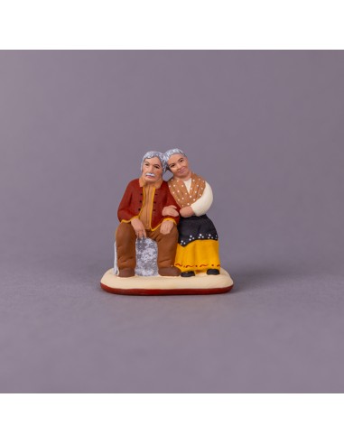 Santon  Couple assis au parapluie  Collection 7cm.