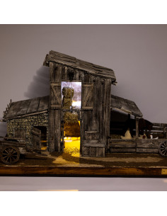 Grange de la maison dans la prairie  pour santon de... 2