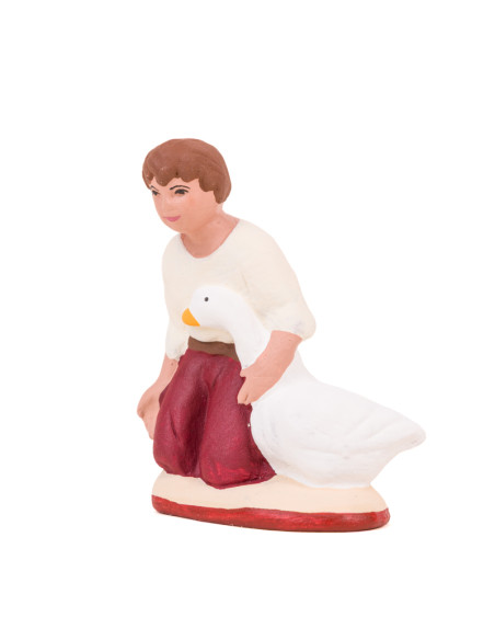 Santon de Provence  L'enfant à l'oie - Collection 7cm