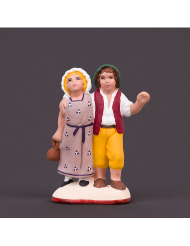 Santon de Provence Le couple d'enfant -...