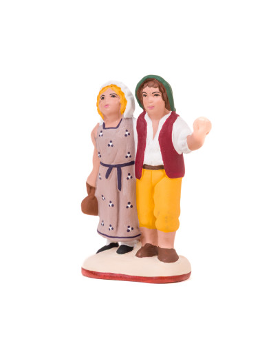 Santon de Provence Le couple d'enfant -...