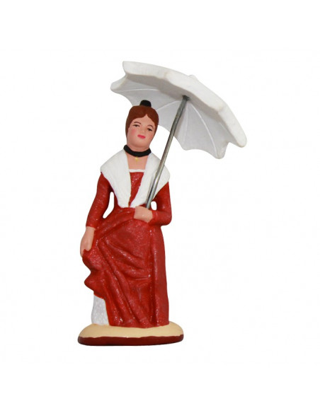 Santon Arlésienne avec ombrelle. Collection 7cm. Nouveauté 2015