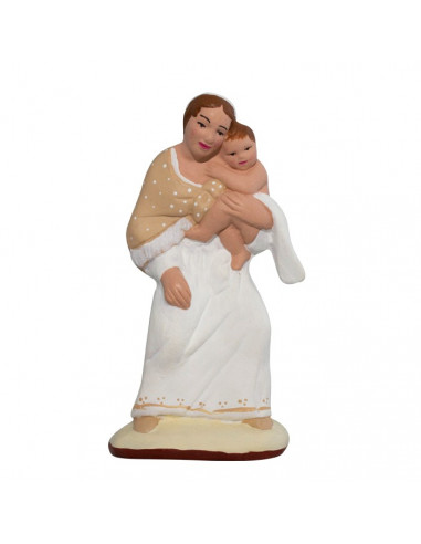 Santon de Provence Pastel Femme au bébé. Collection 7cm. Nouveauté 2015.