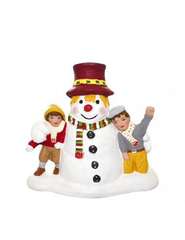 Santon de Provence Bonhomme de neige et deux enfants Collection 7cm. Nouveauté 2015